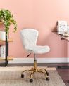 Stolička k písaciemu stolu MARGATE Umelá kožušina Biela