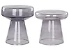 Set of 2 Side Tables LAGUNA/CALDERA Glass Grey