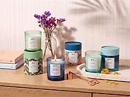 Lot de 3 bougies parfumées COLORFUL BARREL Cire de soja Notes florales Notes de fraîcheur_1182640
