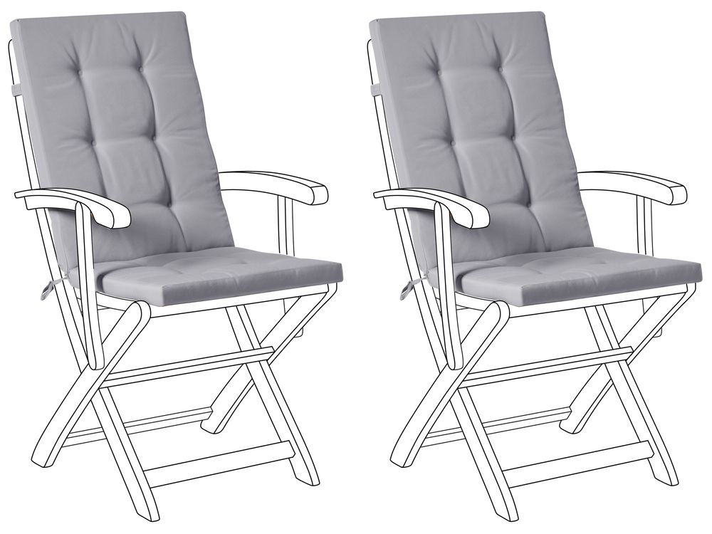 Set of 2 Back/Seat Cushions MAUI PREMIUM Light Grey