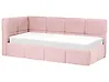Daybed Fabric JACOU 90 x 200 cm (EU Single) with Storage Left Hand Pink
