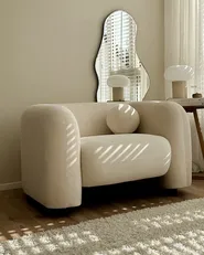 Poltrona LEIREN Velluto Bianco sporco_933149