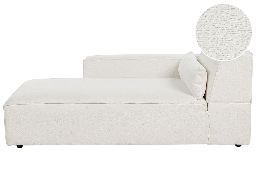 Rechtsseitige Chaiselongue HELLNAR Bouclé Cremeweiss