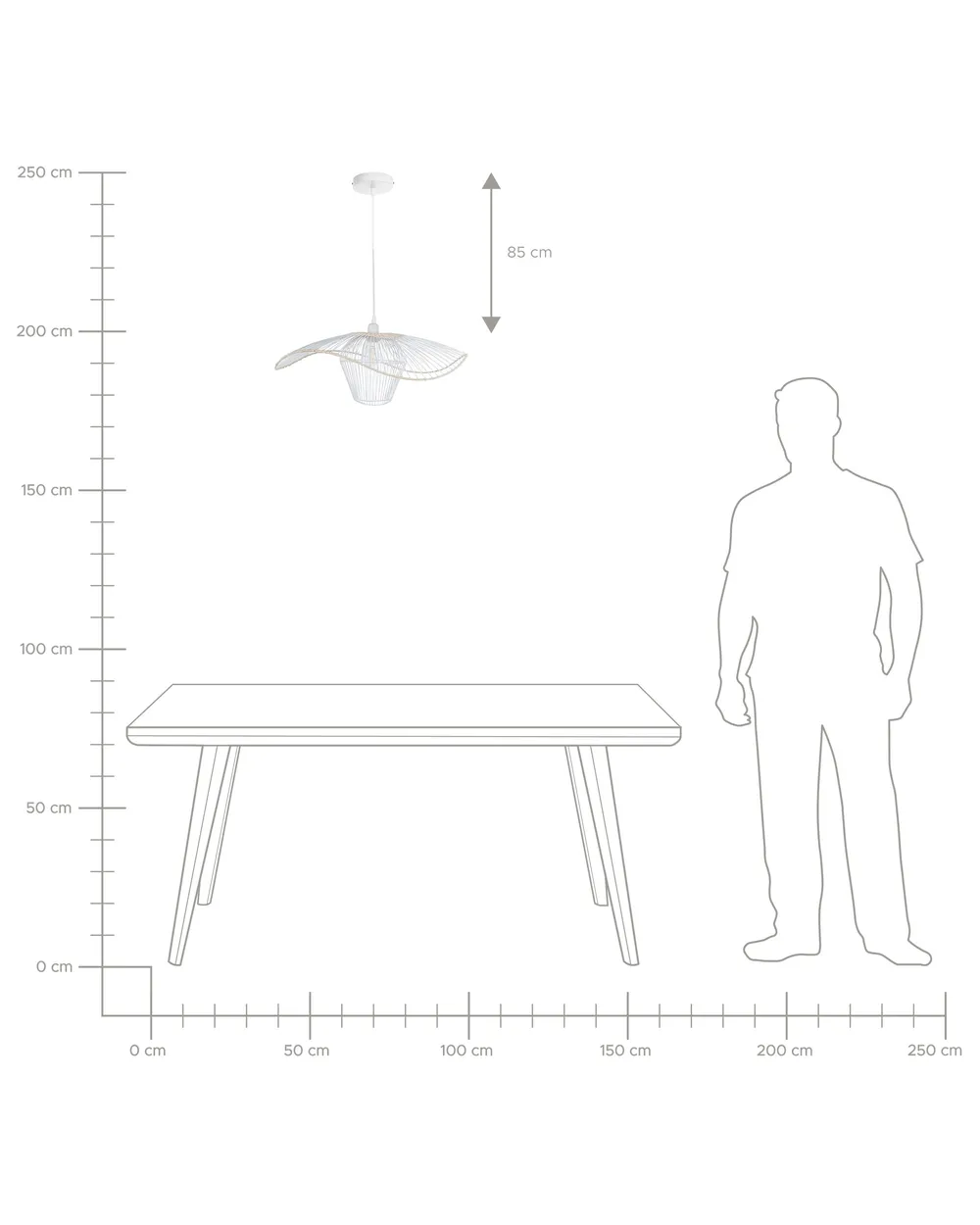Lampadario LUNGA Metallo Bianco_915610