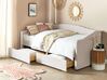 Łóżko dzienne tapicerowane 90 x 200 cm jasnobeżowe VITTEL_876412