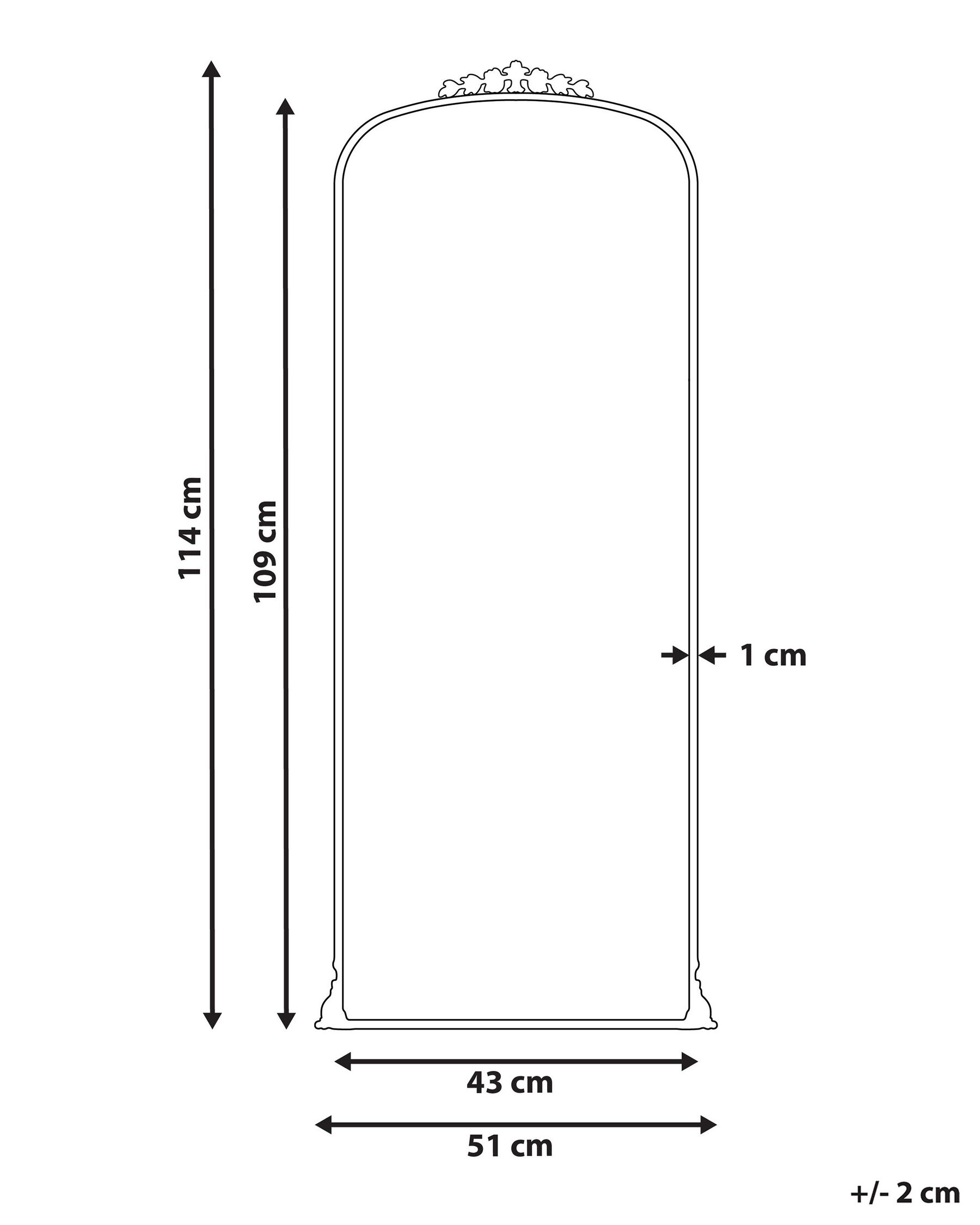 Wall Mirror LIVRY 51 cm 114 cm Metal Gold_900156