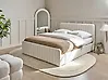 Cama con almacenaje LUNAN Bouclé Blanco 160 x 200 cm