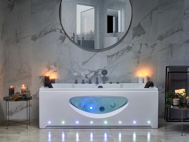 Whirlpool Bath with LED 1800 x 800 mm White HAWES