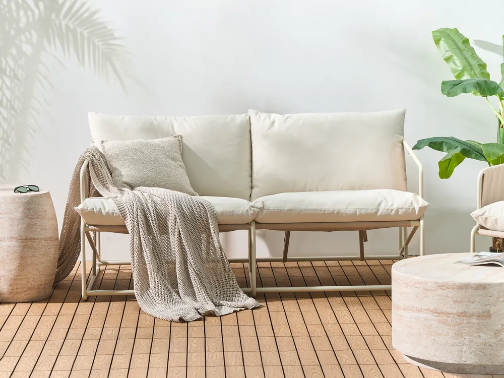 Divano da giardino 2 posti PONTE Metallo Beige chiaro_1049217