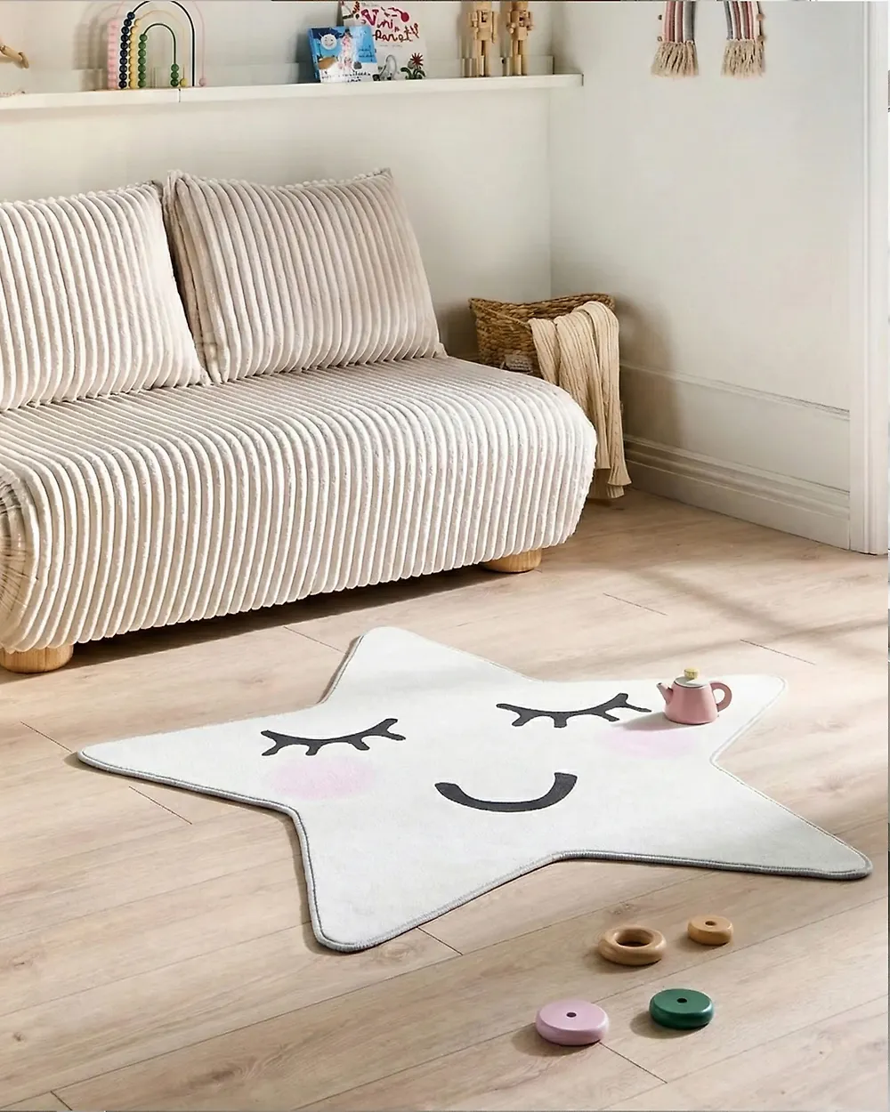 Tappeto per bambini SIRIUS Bianco 120 x 120 cm_1177436
