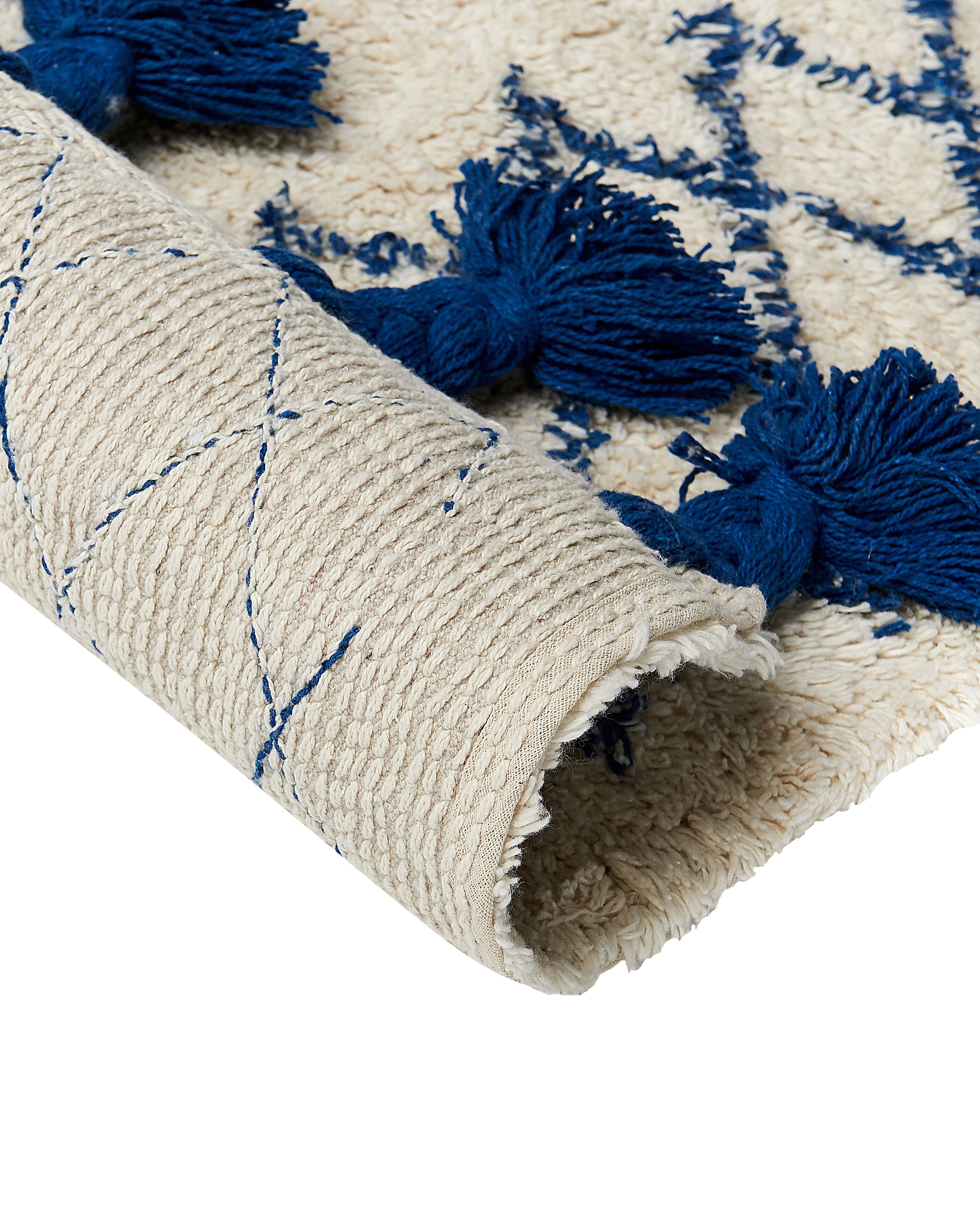 Bavlnený koberec 140 x 200 cm béžová/modrá ERZINCAN_839255