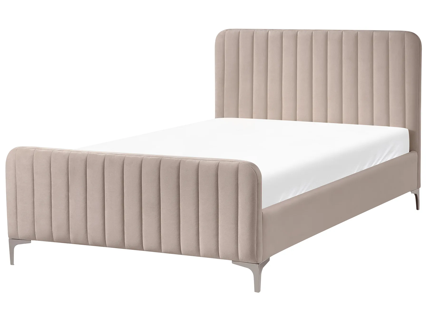 Bed Velvet LUNAN 120 x 200 cm (EU Small Double) Taupe_1025687