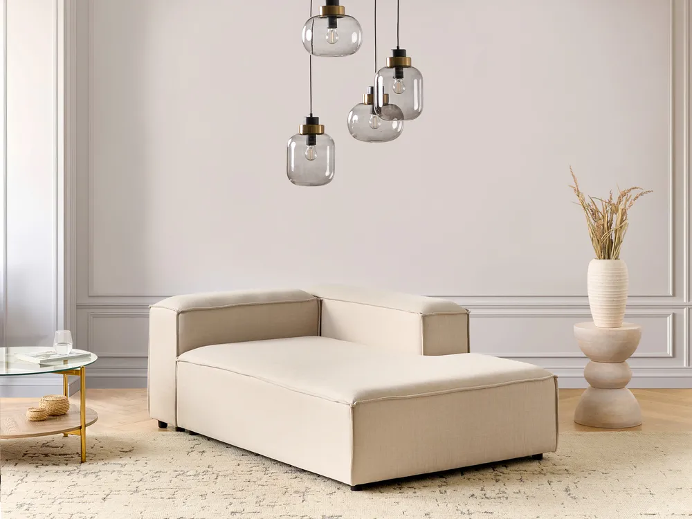 Left-Hand Chaise Longue ARDAL Fabric Beige