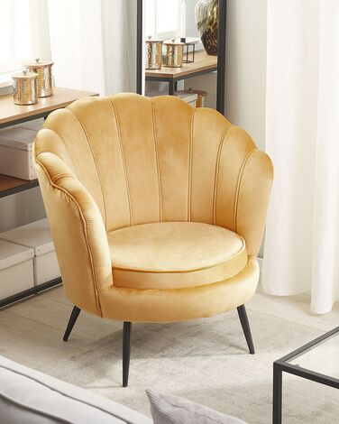 Velvet Armchair Yellow LOVIKKA