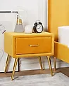 1 Drawer Bedside Table FLAYAT Velvet Mustard