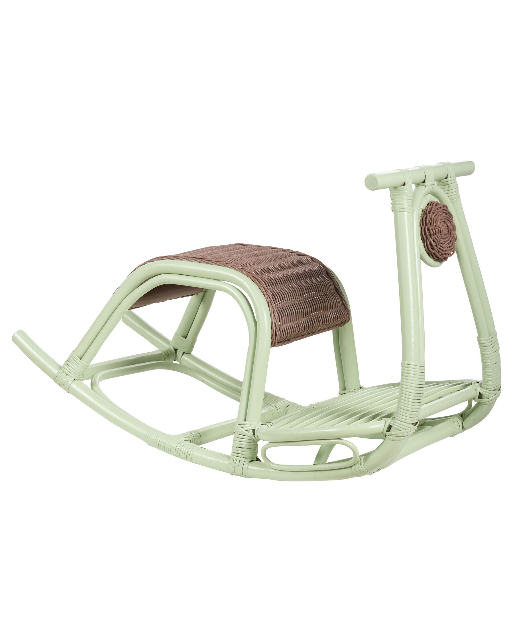 Rattan Kids Rocking Chair Light Green ASPRIA_932143