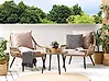 Bistro Set with Cushions LAURETO PE Rattan Natural