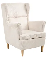 Poltrona Wingback ABSON Velluto a coste Beige chiaro_1027807
