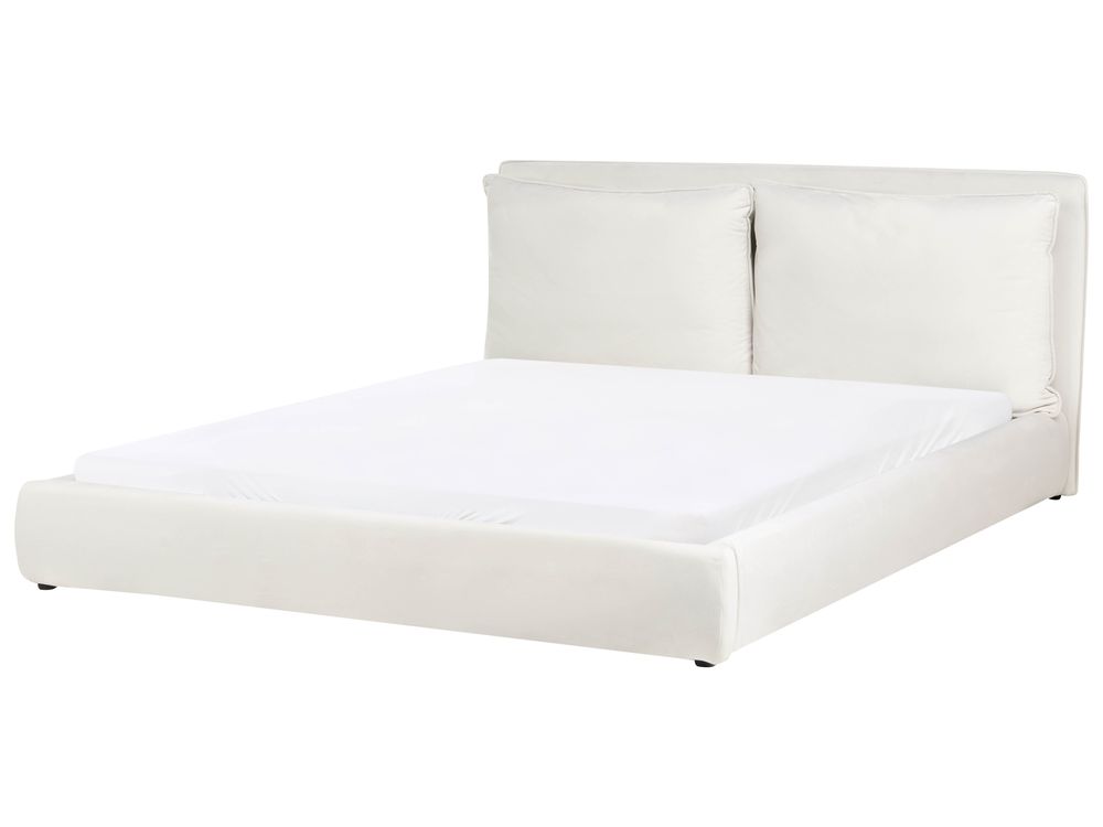 Bed Velvet BAJONNA 180 x 200 cm (EU Super King) Off-White
