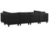 6 Seater U-Shaped Modular Fabric Sofa with Ottoman Black FEVIK_781267