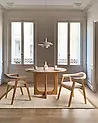Set of 2 Dining Chairs ONECO Wood Light Brown/ Light Beige