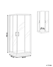 Kabina prysznicowa TELA 90 x 90 x 185 cm Czarny_944656