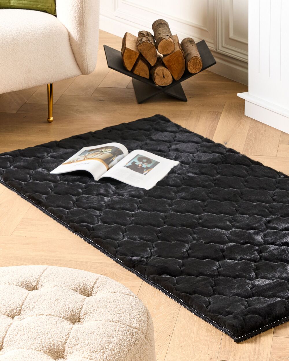 Faux bunny fur rug clearance