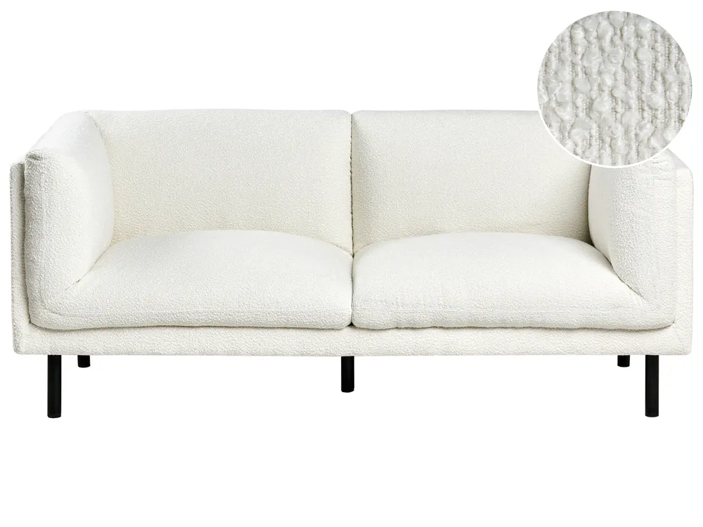 Sofa dla 2 osób VORGOD Boucle Złamana biel