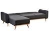 Right Hand Fabric Corner Sofa Bed Black OLLSTA_939306