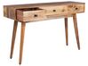 Konzolový stolík z mangového dreva s 3 zásuvkami svetlé drevo KINSELLA_892047
