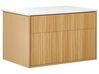 Bathroom Wall Mounted Cabinet 80 x 52 cm Light Wood BEXTI_934981