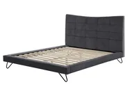 Bett mit Lattenrost Samtstoff LANNION 160 x 200 cm Dunkelgrau_759703