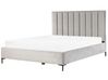 Sametová postel s úložným prostorem 180 x 200 cm šedá SEZANNE_799873