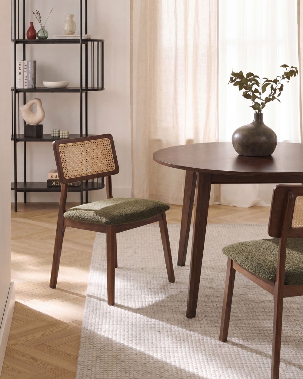 Set di 2 sedie da pranzo EMBAR Legno Marrone/Verde