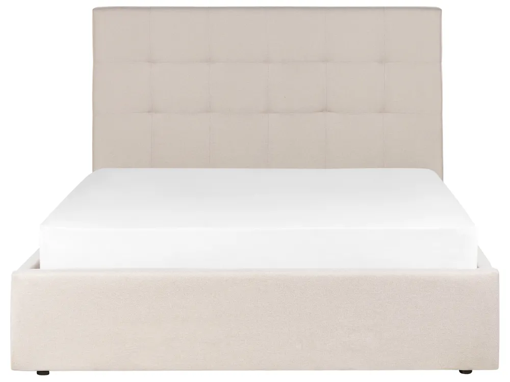 Ottoman Bed LORIENT Fabric Beige 140 x 200 cm (EU Double)_901793