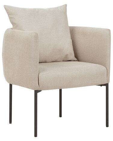 Fauteuil en lin synthétique beige MALMOS