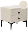 2 Drawer Bedside Table SEZANNE Boucle Off-White