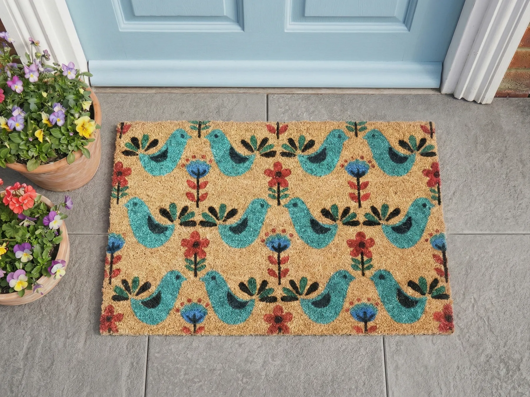 Doormat TANANA Multicolour 50 x 80 cm Bird Coir_1049702
