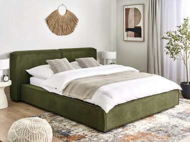 Boucle EU King Size Bed Green LINARDS