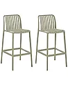 Set of 2 Bar Chairs ARICCIA Synthetic Material Green