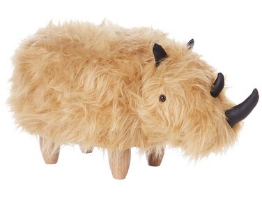 Faux Fur Animal Stool Sand Beige WOOLLY