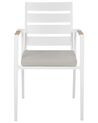 Set di 6 sedie da giardino metallo bianco con cuscini grigi TAVIANO_922727