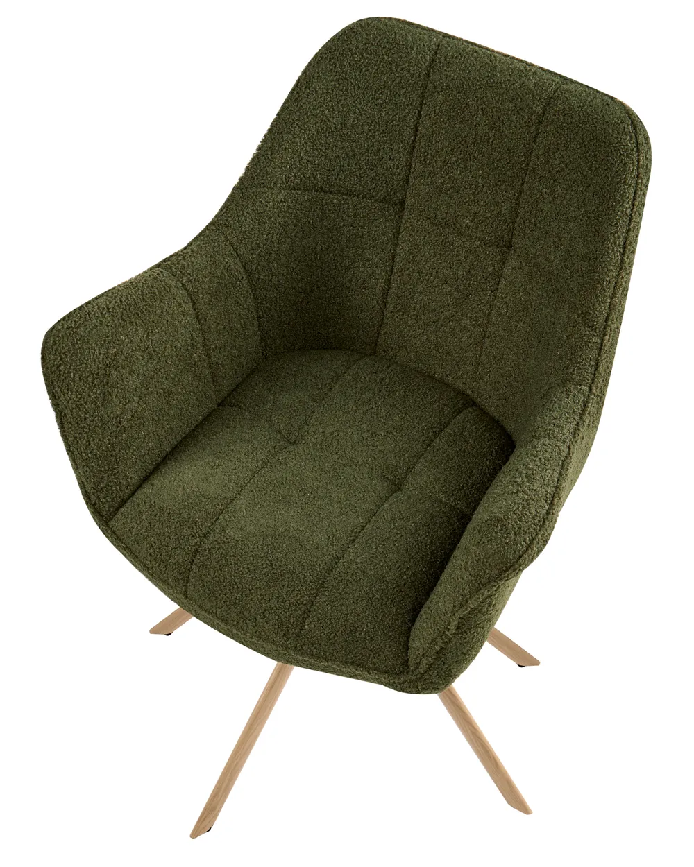 Dining Chair Swivel HAYDEN Boucle Green_1037161