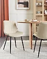 Conjunto de 2 sillas de comedor DUBROVNIK Piel sintética Beige claro