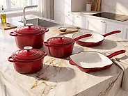 Gusseisen Kochgeschirrset 8-teilig FEURA Rot_1170386