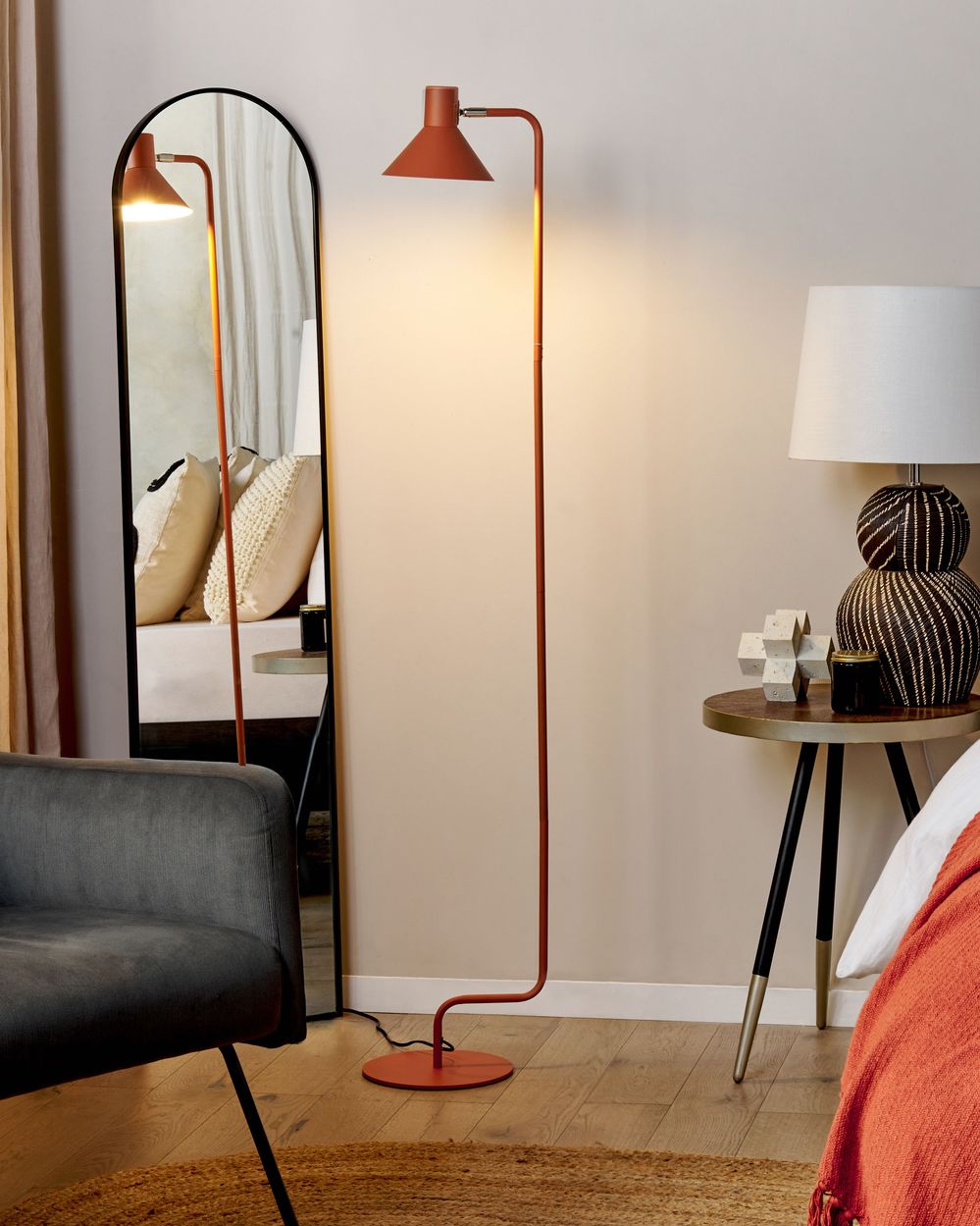 Lampa podłogowa RIMAVA Regulowana Metal Pomarańczowy