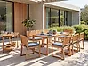Conjunto de comedor exterior 8 plazas SASSARI II con cojines Madera de acacia certificada Azul