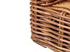 Garten Ecksofa Rattan naturfarben 3-Sitzer linksseitig Auflagen cremeweiss BRIATICO_928291