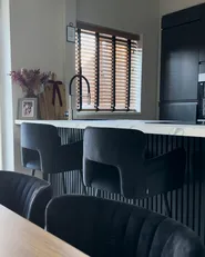 Set of 2 Bar Chairs SANILAC Velvet Black_1036676
