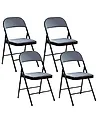 Set of 4 Folding Chairs SPARKS Dark Grey